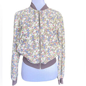 American Apparel Retro Floral Bomber Jacket - Size Medium